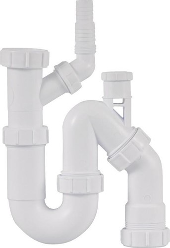 McAlpine 0053770 Universeel Sifon met Wasmachine Aansluiting en Beluchter- 1½" x 40 mm