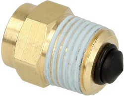 Montageventiel 1/4" x 1/4" Messing met keerklep voor manometers