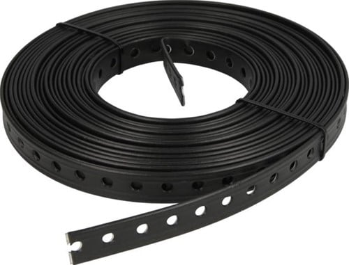 Montageband staal met kunststof coating zwart Ø 6,5 x 19 mm - 10 mtr.