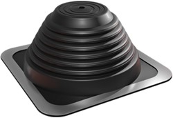 Elastische EPDM dakdoorvoer 0-45° Ø6-140mm zwart (203x203)