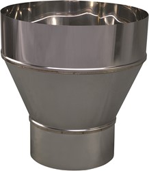 RVS rookgasafvoer verloop 124mm uitw. x 200mm