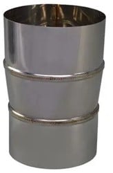 RVS rookgasafvoer verloop 124mm uitw. x 130mm
