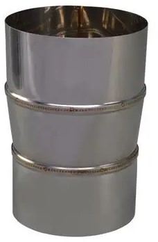 RVS rookgasafvoer verloop 124mm uitw. x 130mm