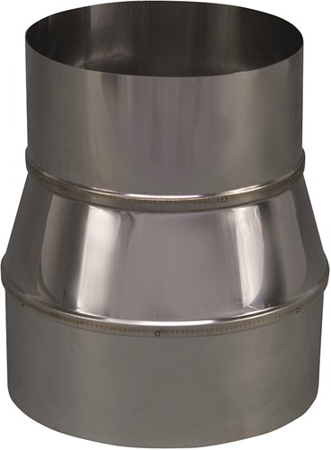RVS rookgasafvoer verloop 149mm uitw. x 125mm