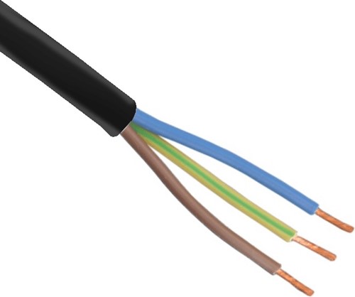 Stroomkabel rond 3-aderig 0,75mm² zwart 5 meter-2