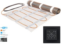 Solidparts Elektrische vloerverwarmingsset 3.0m2 met Wifi thermostaat Zwart