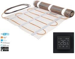 Solidparts Elektrische vloerverwarmingsset 0.5m2 met Wifi thermostaat Zwart