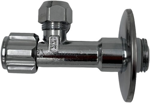 Solidparts Hoekstopkraan Chroom met Rozet 1/2" x 10mm (3/8")