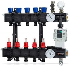 Therminon vloerverwarmingsunit Composiet LTV inregelventielen/flowmeters 8 groeps