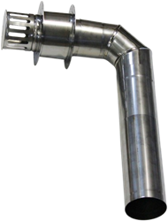 TTulpe RVS afvoerset met wanddoorvoer 100/110mm 