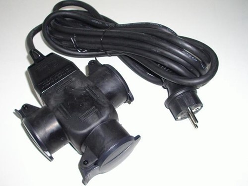 3-Weg Verlengblok + RA 5M Spatwaterdicht H07 + Kleppen-3