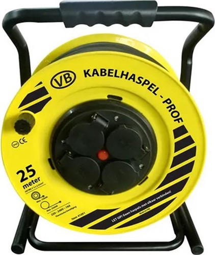VB 41091 Kabelhaspel Prof 25M 4-Voudig 3x2.5mm H07RN-F