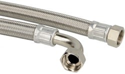 RVS Flexibele verbindingsslang 3/4" binnendraad met 1 rechte hoek- 150cm