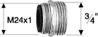 Verloopnippel M24 x 3/4" Chroom-2