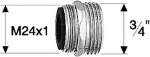 Verloopnippel M24 x 3/4" Chroom-2