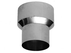 RVS rookgasafvoer verloop 90mm uitw x 123mm inw