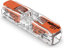 WAGO 1V Doorvoer verbindingsklem t/m 4mm² soepel en massief 60 stuks