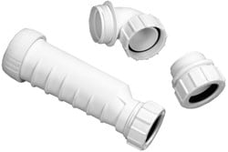 HepVo stankafsluiter 5/4"x32mm wit met adapters