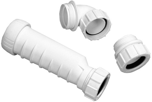 HepVo stankafsluiter 5/4"x32mm wit met adapters